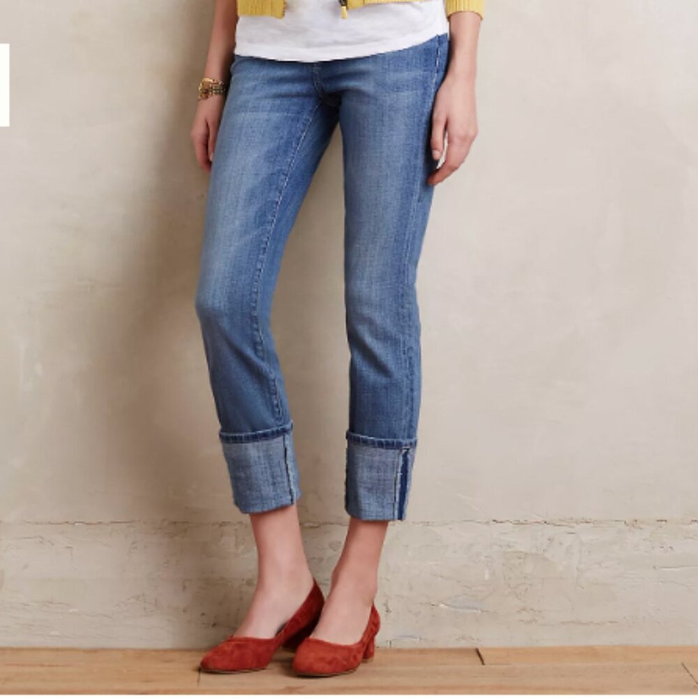 Current/Elliot Cuffed Skinny Denim Jeans Size 27 Medium Wash